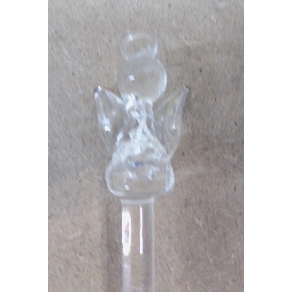 Vintage Christmas Glass Swizzle / Stir Sticks Reindeer Trees Holly & Angel